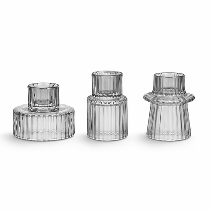 LUNELLE – Bougeoirs réversibles en lot de 3