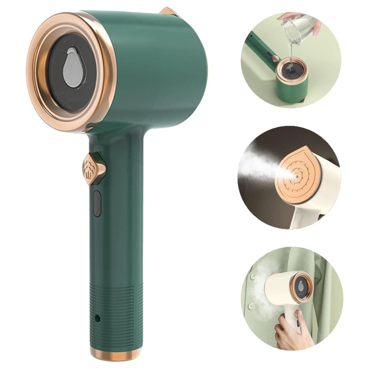 DEWRINKIQ – Draagbare handstomer voor textiel met titaniumplaat & 50ml watertank