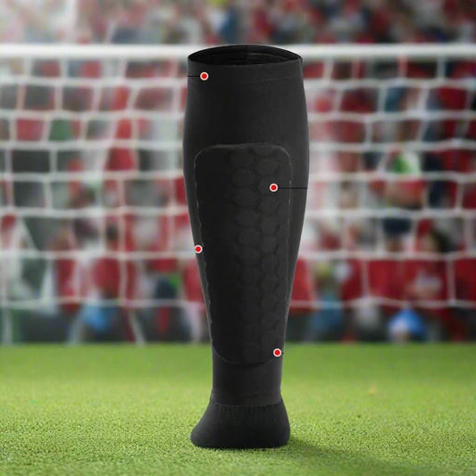 VigorShield X Parastinchi | Tecnologia a nido d'ape e compressione | Parastinchi da calcio leggeri per allenamento e competizione