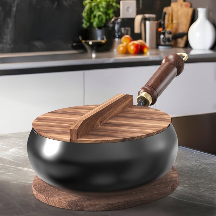 COOKVAULT – Heavy-Duty Cast Iron Skillet with Lid