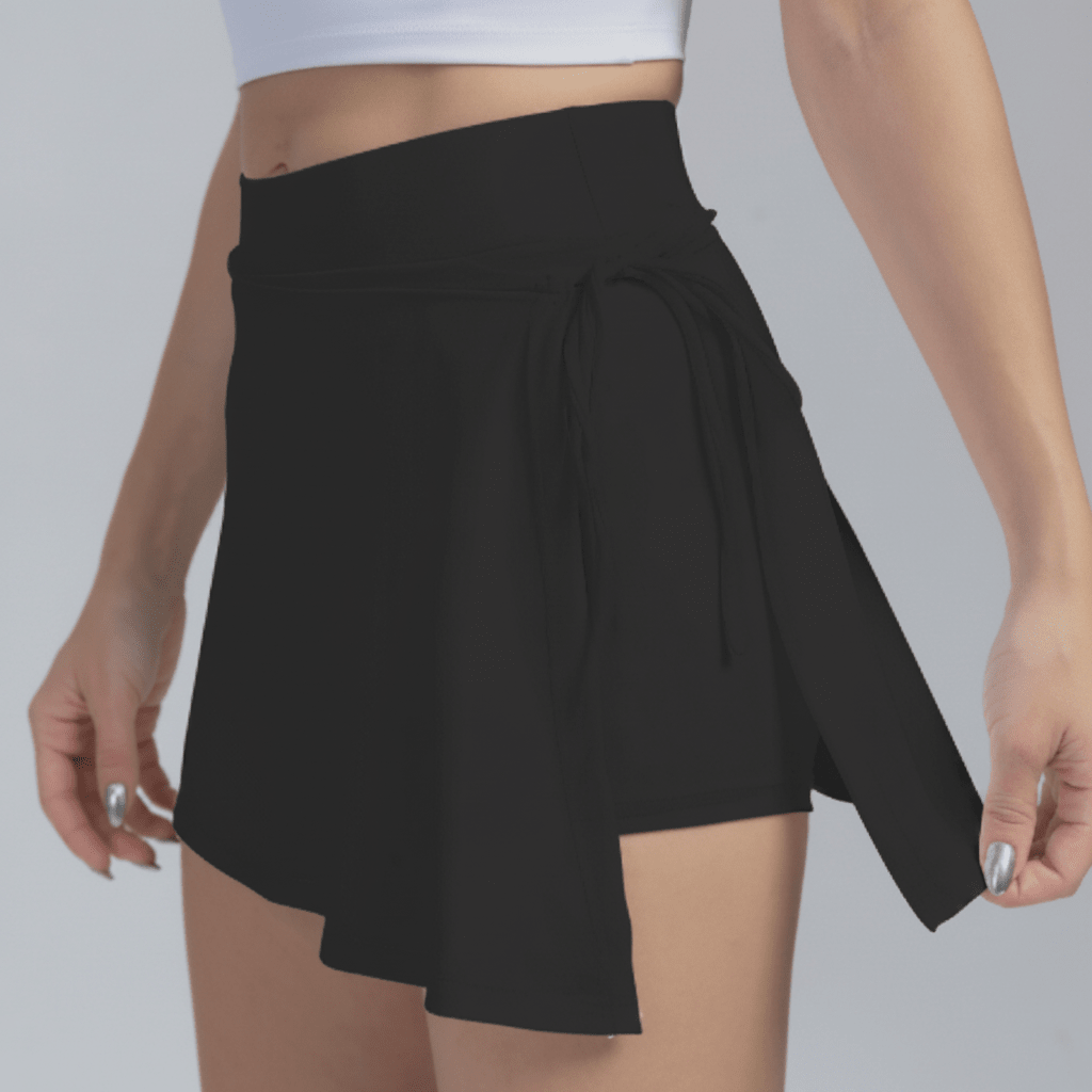 Softlyzero CoolTouch Skirt - Airy 2-in-1 mini skirt with pockets & tie belt