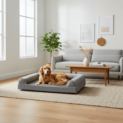 PAWFORT – divano ortopedico per cani con bordo alto per un sonno sicuro e supportato