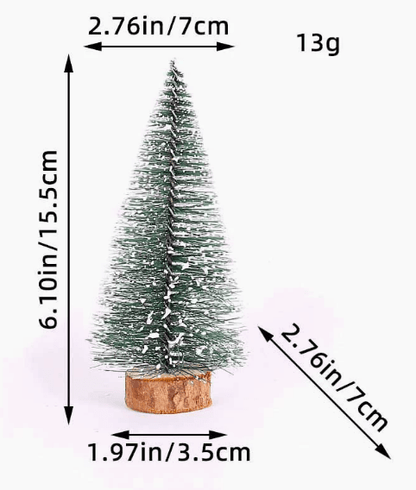 SNOWPINE BRUSH – Beflocktes Mini-Tannenset (5 Stück) für Weihnachtsdekoration