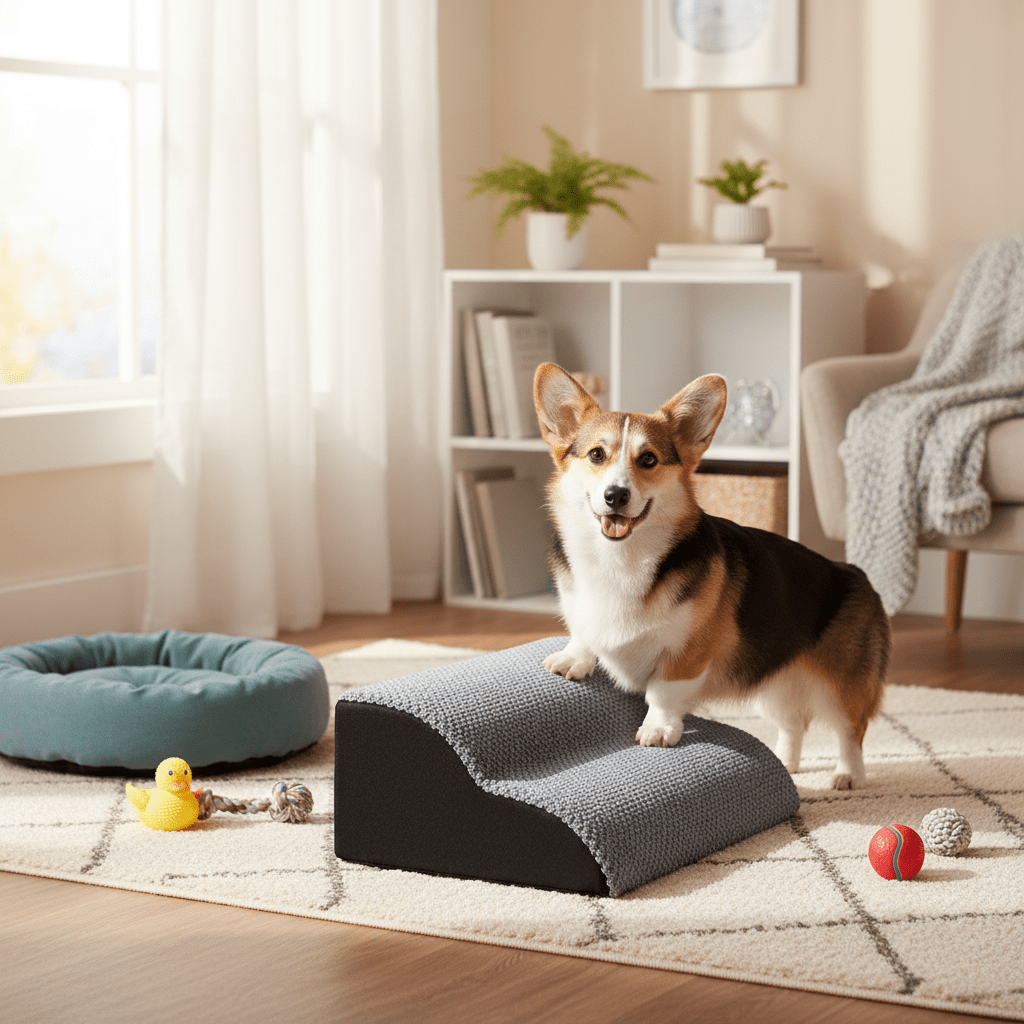 DENSESTEP – High-density foam dog stairs for safe indoor use