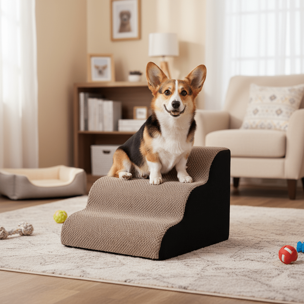 DENSESTEP – High-density foam dog stairs for safe indoor use