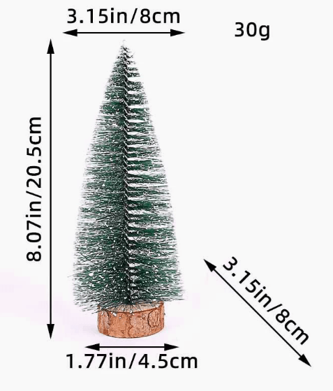 SNOWPINE BRUSH – Beflocktes Mini-Tannenset (5 Stück) für Weihnachtsdekoration