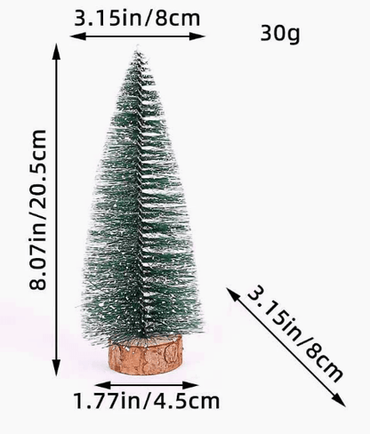 SNOWPINE BRUSH – Beflocktes Mini-Tannenset (5 Stück) für Weihnachtsdekoration