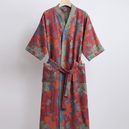 KIMOGINKO – Kimono-badjas van biologisch katoen voor ademend comfort
