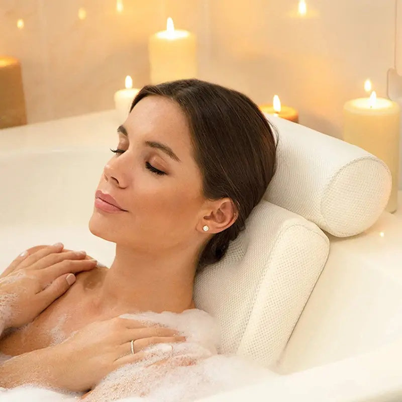 Ergonomisches Badekissen mit Anti-Rutsch-Saugnäpfen für Nacken- und Rückenunterstützung-4