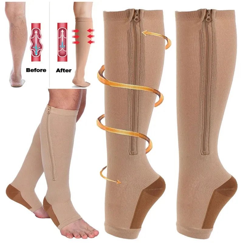 CIRCULARELIEF – Compression Socks with Zipper for Support and Relief