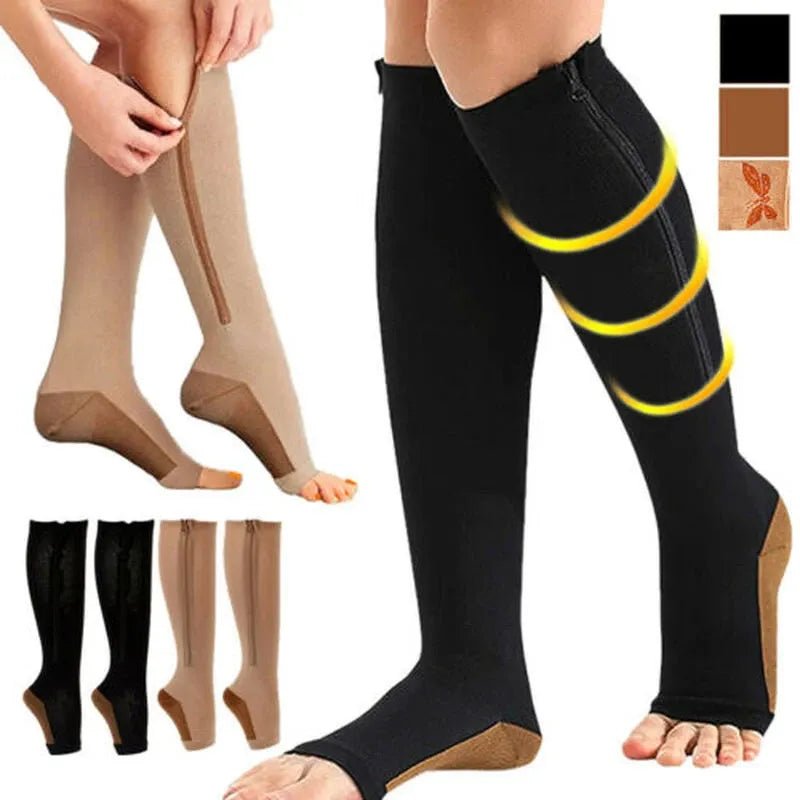 CIRCULARELIEF – Compression Socks with Zipper for Support and Relief