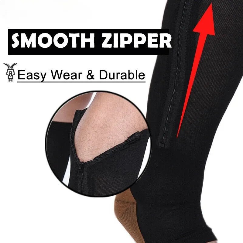 CIRCULARELIEF – Compression Socks with Zipper for Support and Relief