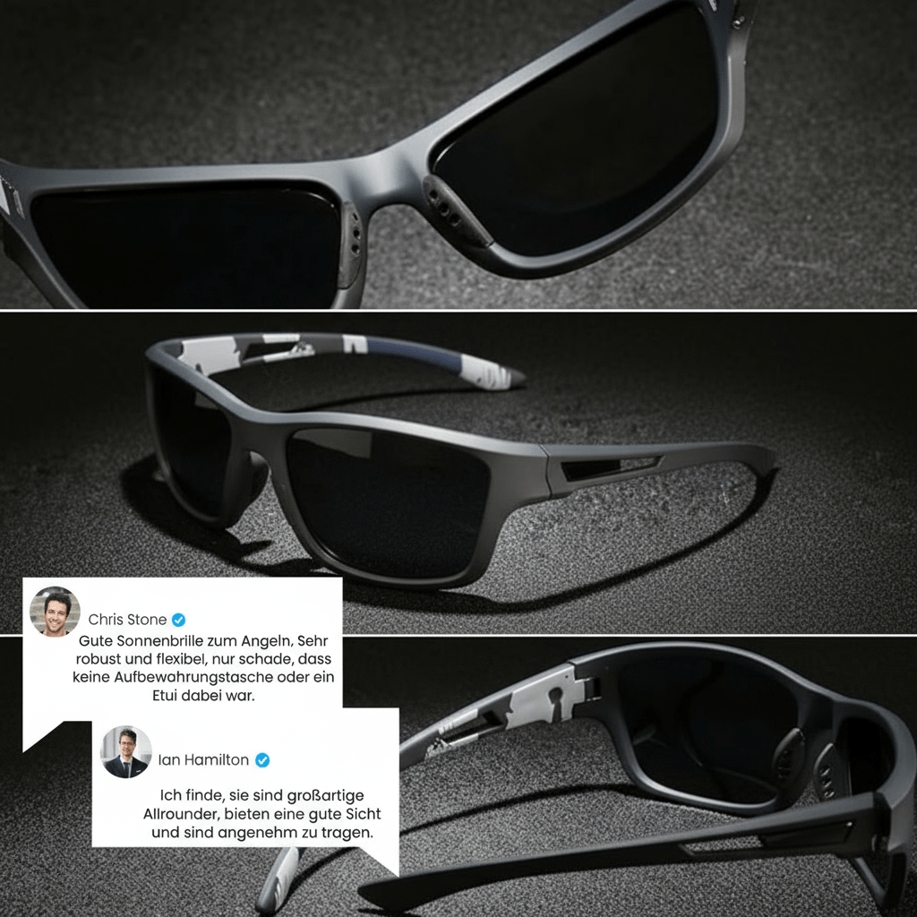 POLARSPORTX Pro - Lunettes de soleil polarisées de sport avec protection UV400 pour l'extérieur et le quotidien