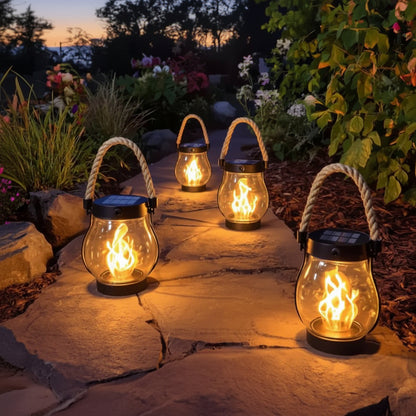 GARDENFLARE – Lanterna LED sospesa con effetto fiamma per esterni