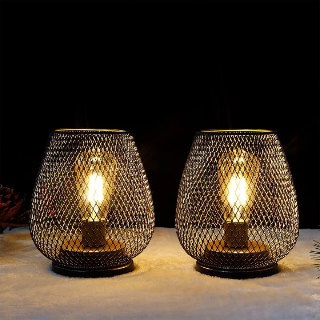 METALORA – Farol LED inalámbrico con diseño industrial de rejilla