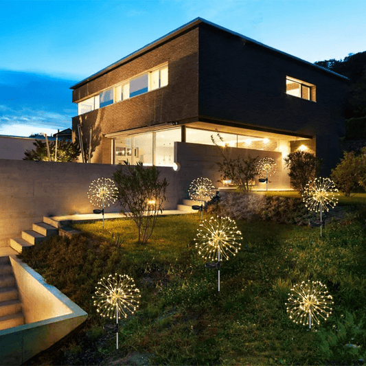 Solar tuinlamp – elegante LED vuurwerklichten voor buiten, IP65, op zonne-energie werkende verlichting