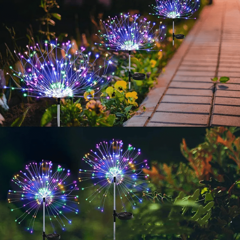 Solar tuinlamp – elegante LED vuurwerklichten voor buiten, IP65, op zonne-energie werkende verlichting