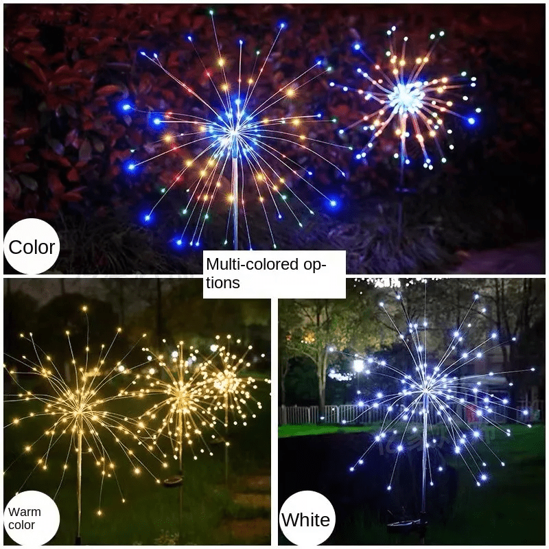 Solar tuinlamp – elegante LED vuurwerklichten voor buiten, IP65, op zonne-energie werkende verlichting