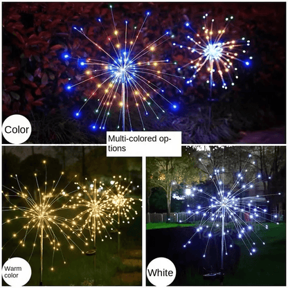Solar tuinlamp – elegante LED vuurwerklichten voor buiten, IP65, op zonne-energie werkende verlichting