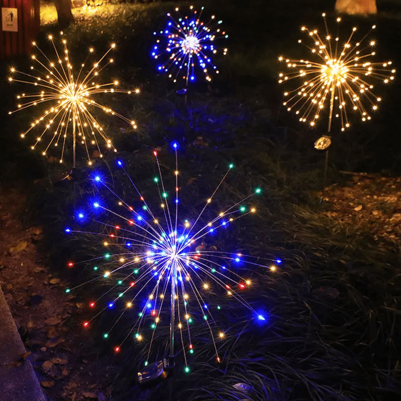 Solar tuinlamp – elegante LED vuurwerklichten voor buiten, IP65, op zonne-energie werkende verlichting