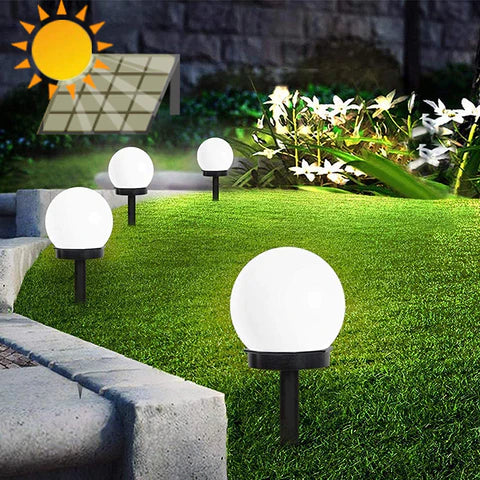 Round LED solar garden light - Energy-efficient and stylish garden lighting with automatic light control