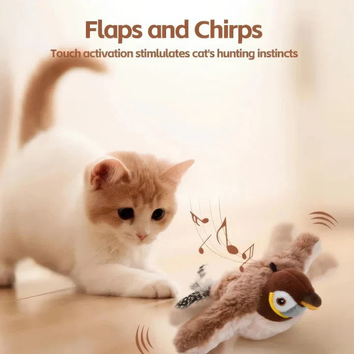 Interaktives Katzenspielzeug FlappyChase – Lebensechtes Design mit Geräuschen für Katzenunterhaltung-4