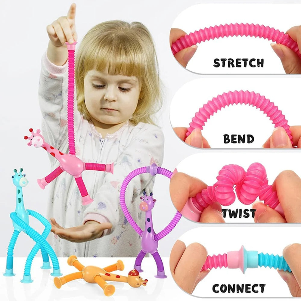 FlexiGiraffe – Dehnbares Saugnäpftassenspielzeug für kreative Kinder