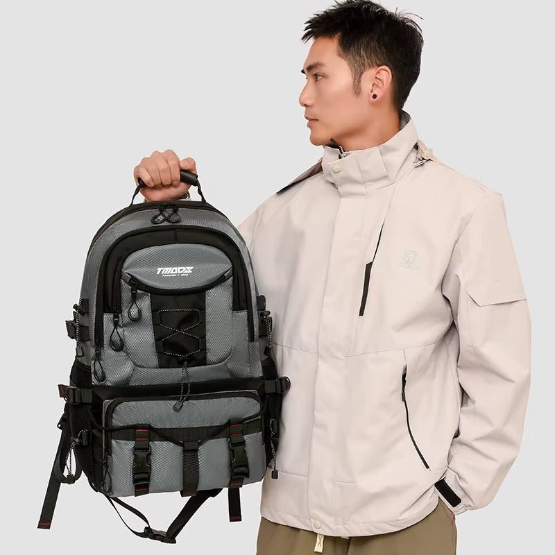 HIKENZO – Mochila de senderismo impermeable de 20-35L con diseño de soporte y espacio de almacenamiento listo para viajar