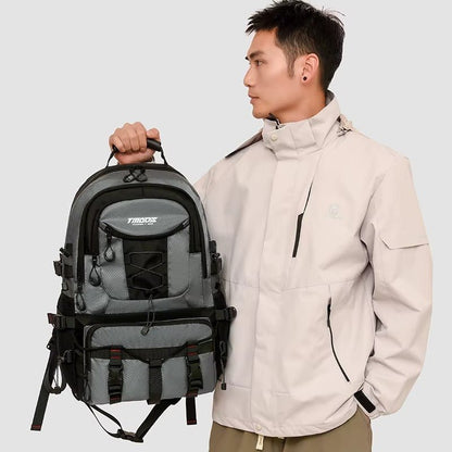HIKENZO – Mochila de senderismo impermeable de 20-35L con diseño de soporte y espacio de almacenamiento listo para viajar