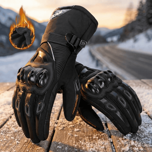 THERMOGRIP Moto Gloves - Waterproof winter motorbike gloves with 3-layer insulation & carbon fibre protection