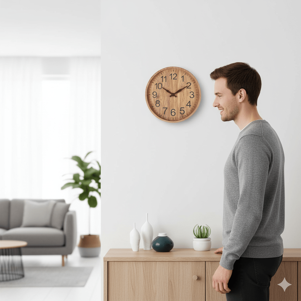 Holzuhr – Natürlicher Charme für Ihr Zuhause – 30 cm, leise und stilvoll