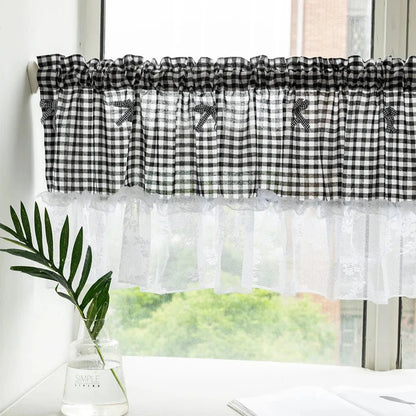 PLAIDELLA – Karierte Spitzen Halbfenster Vorhang