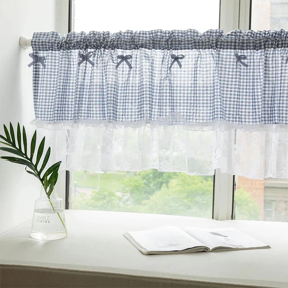 PLAIDELLA – Karierte Spitzen Halbfenster Vorhang