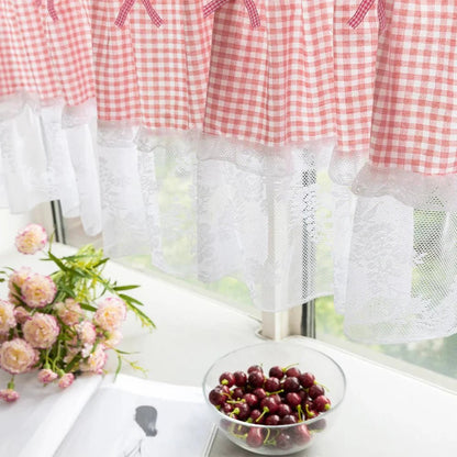 PLAIDELLA – Karierte Spitzen Halbfenster Vorhang