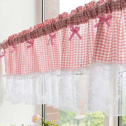 PLAIDELLA – Karierte Spitzen Halbfenster Vorhang