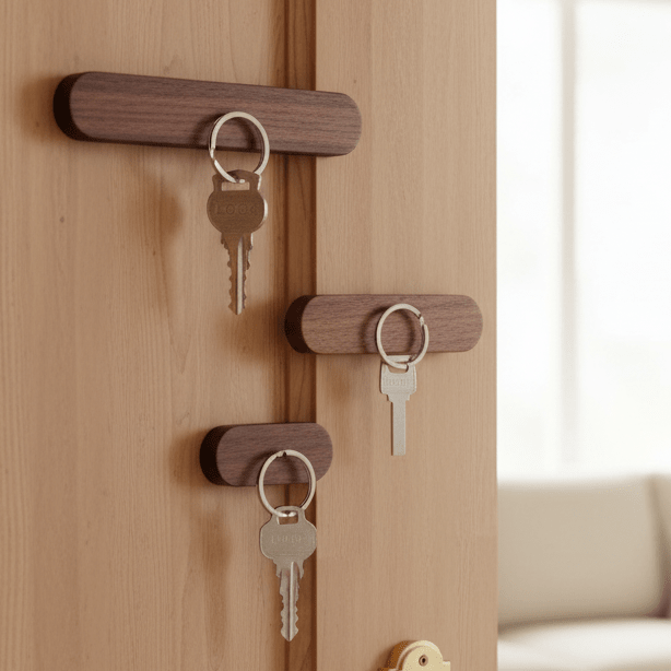 RUSTEVA – Portachiavi magnetico in legno da parete per un fascino rustico e funzionalità
