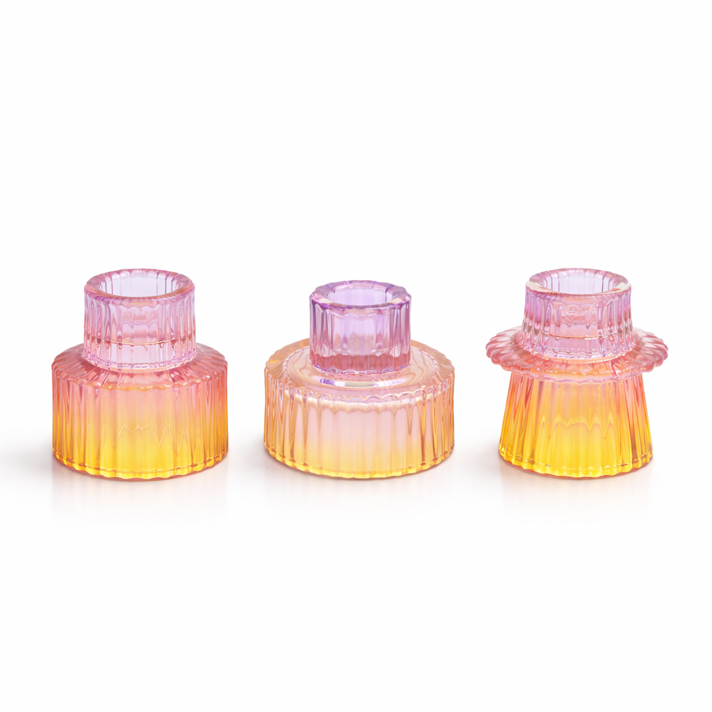 LUNELLE – Bougeoirs réversibles en lot de 3