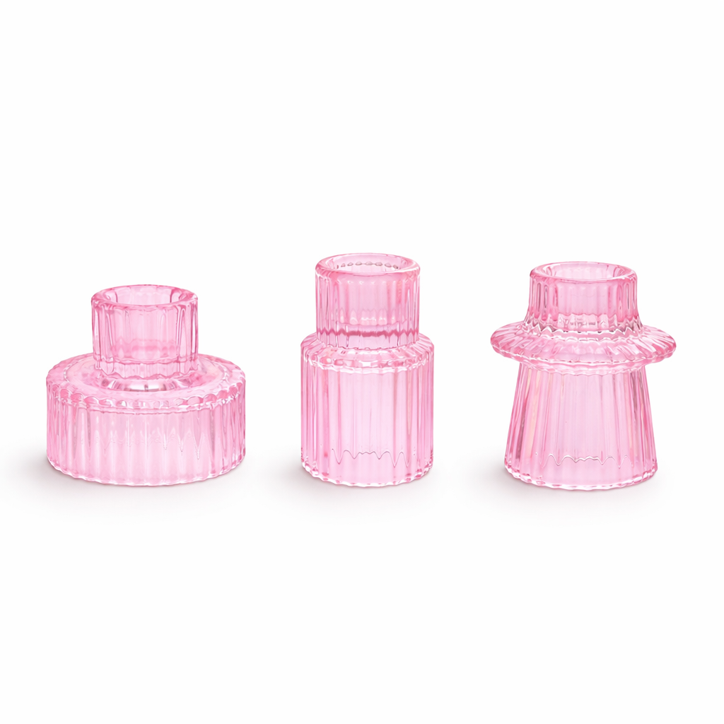 LUNELLE – Bougeoirs réversibles en lot de 3