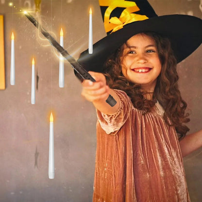 SPELLORA – Bougies LED flottantes avec télécommande en forme de baguette magique