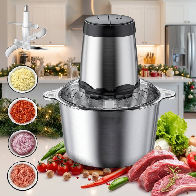 SLICONIQ – Tritatutto alimentare da 2L con motore da 300W e lame in acciaio inox 4D per risultati rapidi e uniformi