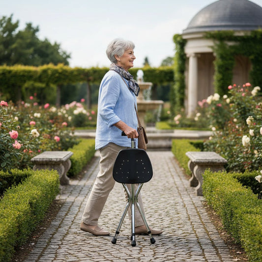 SEATWALK – Bastón plegable con asiento integrado para comodidad en movimiento