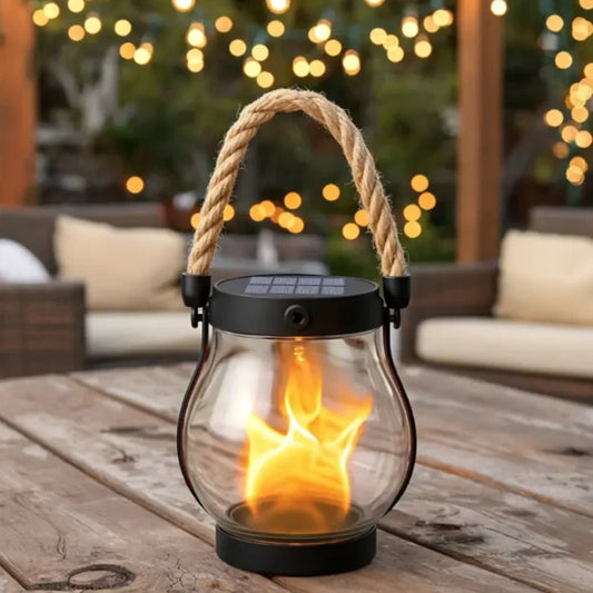 GARDENFLARE – Linterna LED colgante con efecto de llama para exteriores
