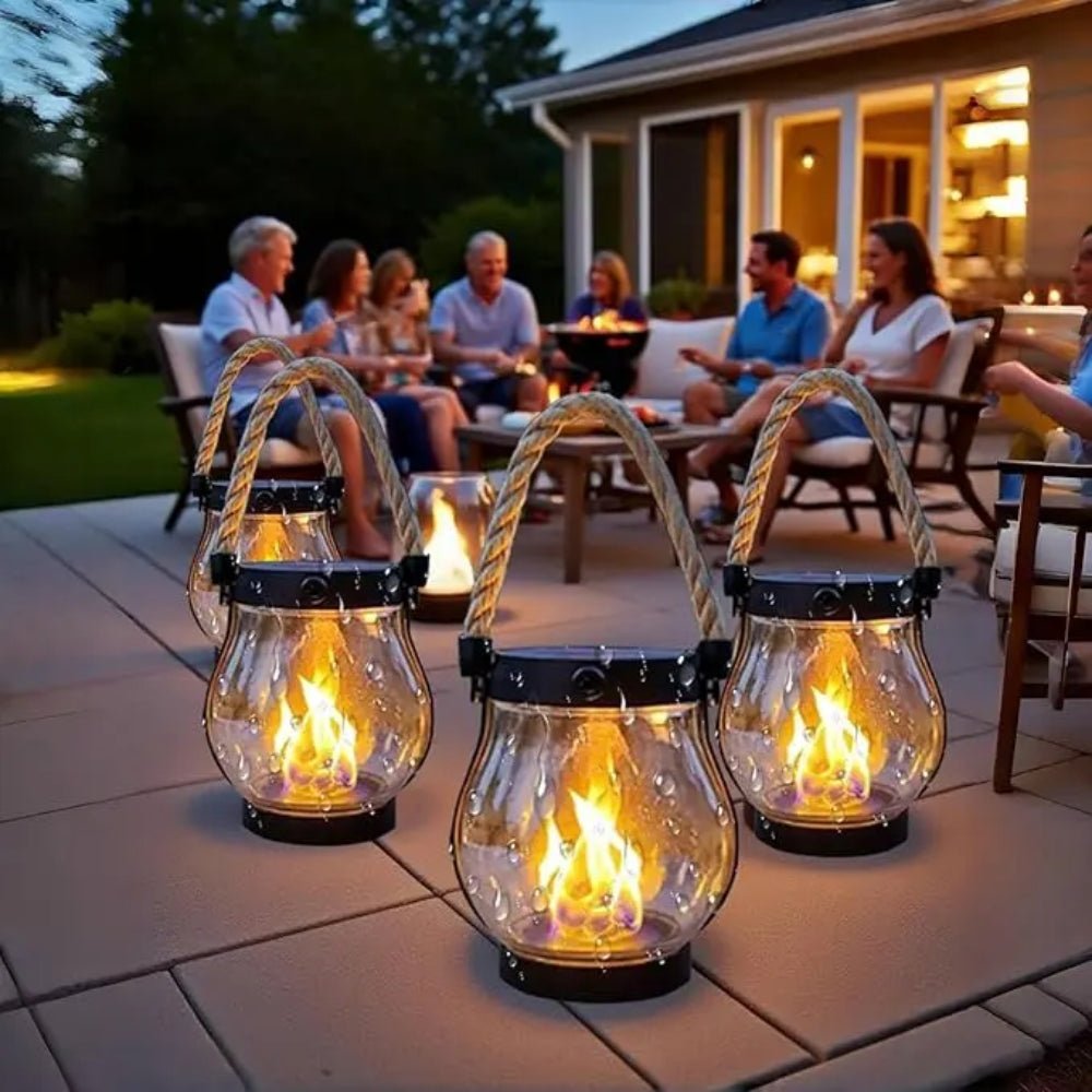 GARDENFLARE – Linterna LED colgante con efecto de llama para exteriores