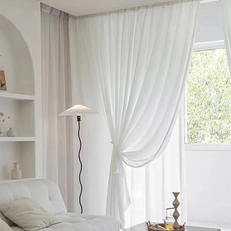 NOVELIA – Elegantes cortinas de tul para ventanas de sala de estar