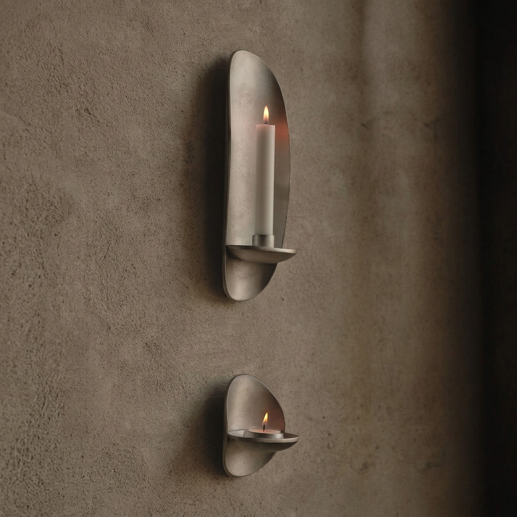 LUMÉVIA – Porte-bougie chauffe-plat mural au design élégant en aluminium