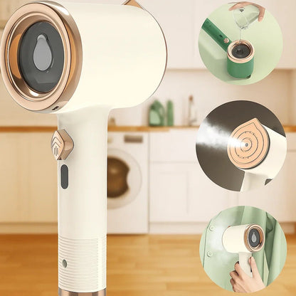 DEWRINKIQ – Draagbare handstomer voor textiel met titaniumplaat & 50ml watertank