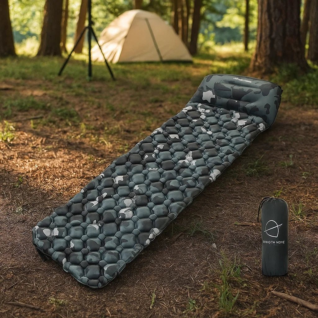 CAMPZEE – Esterilla ultraligera para camping con función de inflado rápido, resistencia al agua y diseño duradero