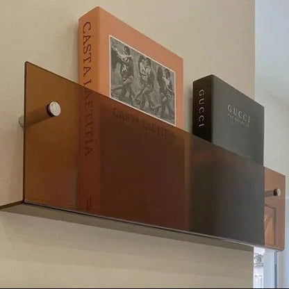 MODURACK – Soporte de pared minimalista de acrílico para revistas en espacios modernos