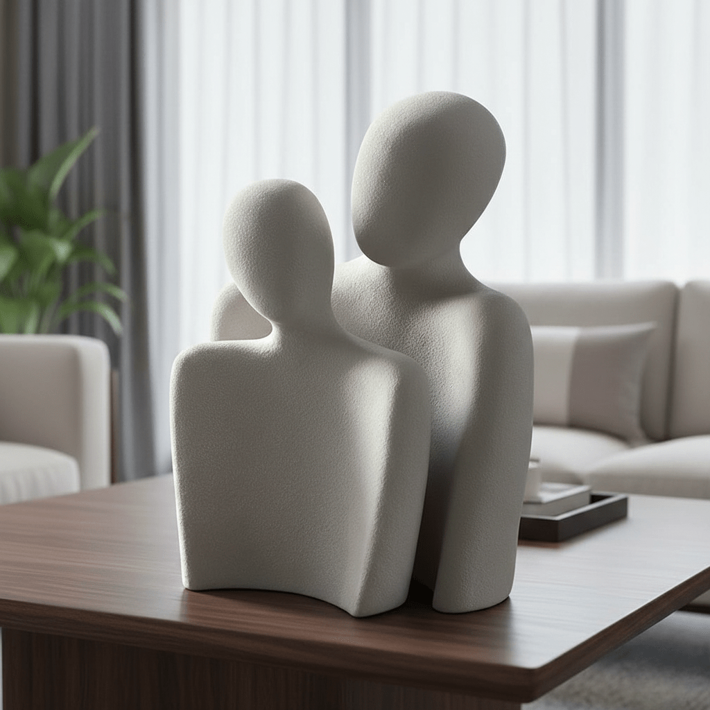 LOVENZA – Sculptures abstraites en céramique au design harmonieux en duo