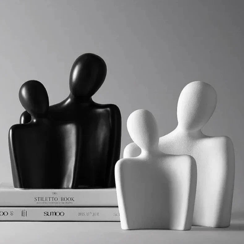 LOVENZA – Sculptures abstraites en céramique au design harmonieux en duo